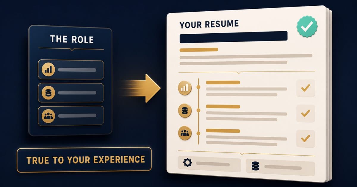 Continue with a short guided conversation so your Master Profile can reuse the same evidence across tailored resumes, LinkedIn, interviews, and application tracking.